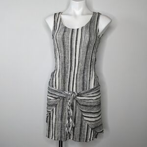 ✨3/$15 Drew striped linen blend tie waist dress M
